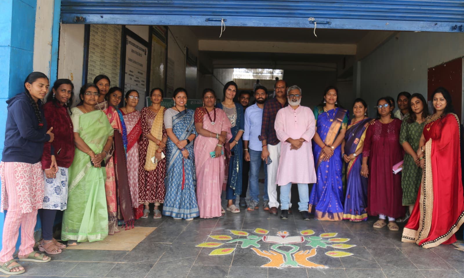 Founder speaking with students